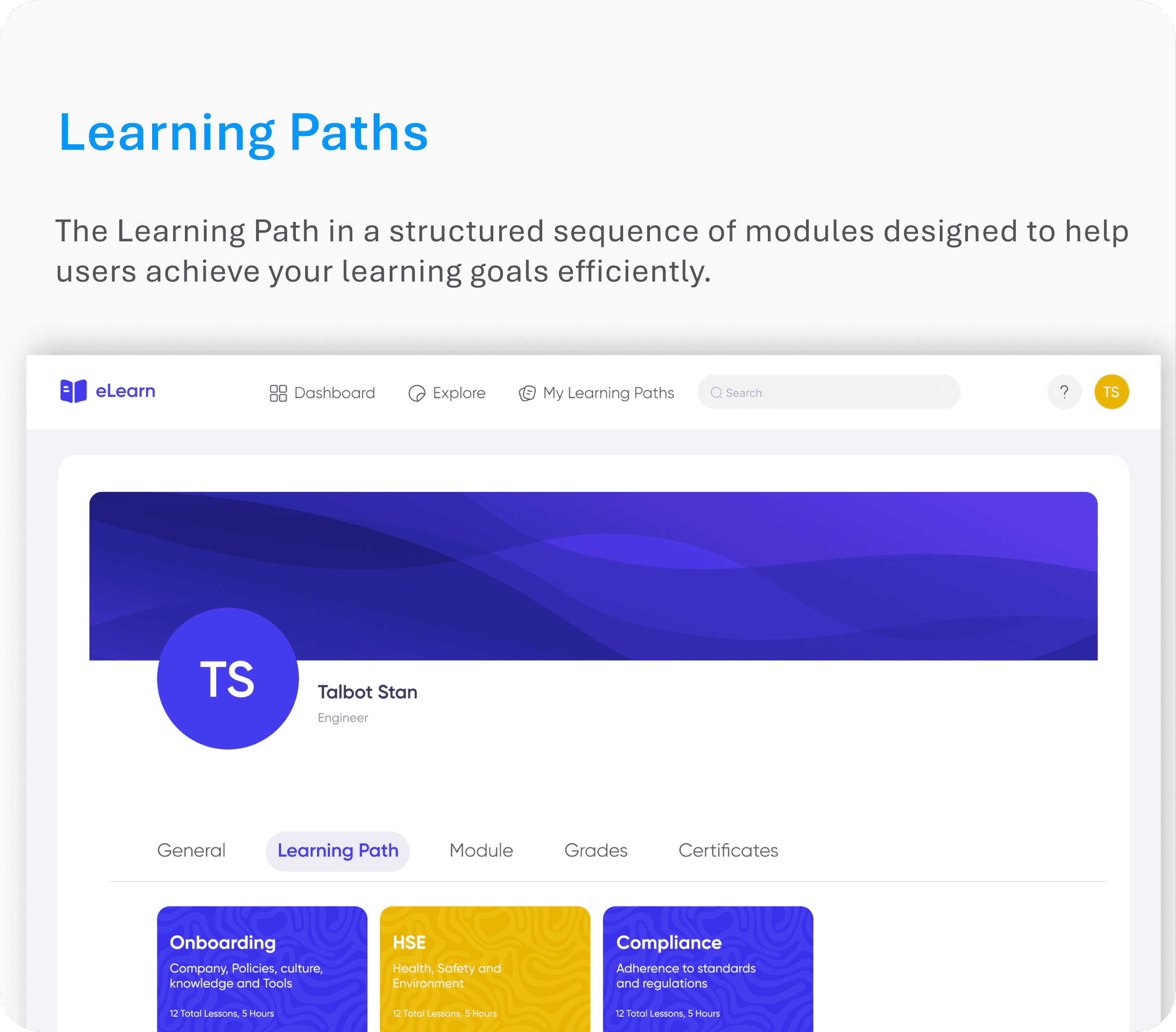 Learning path section