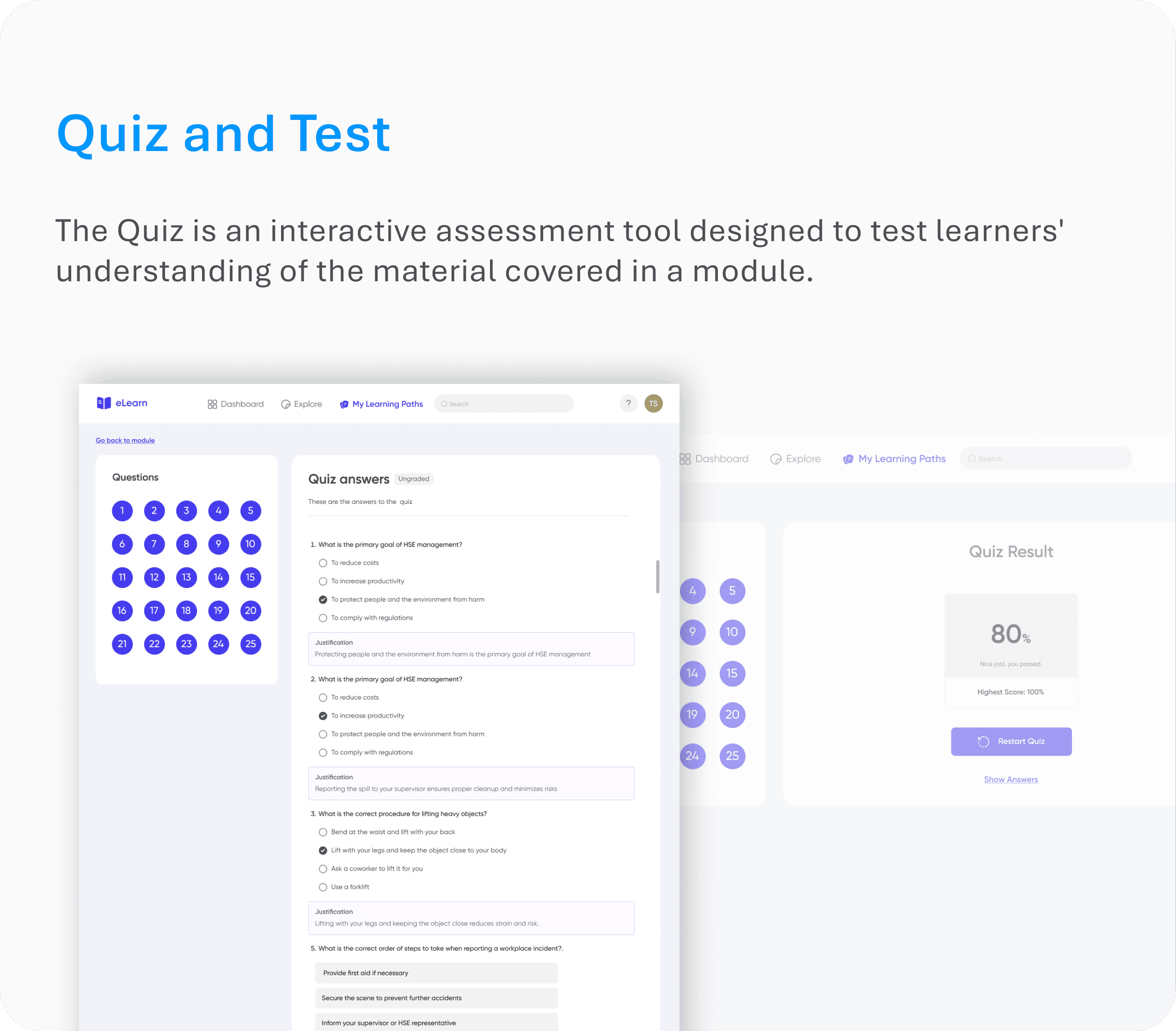 Learning path section