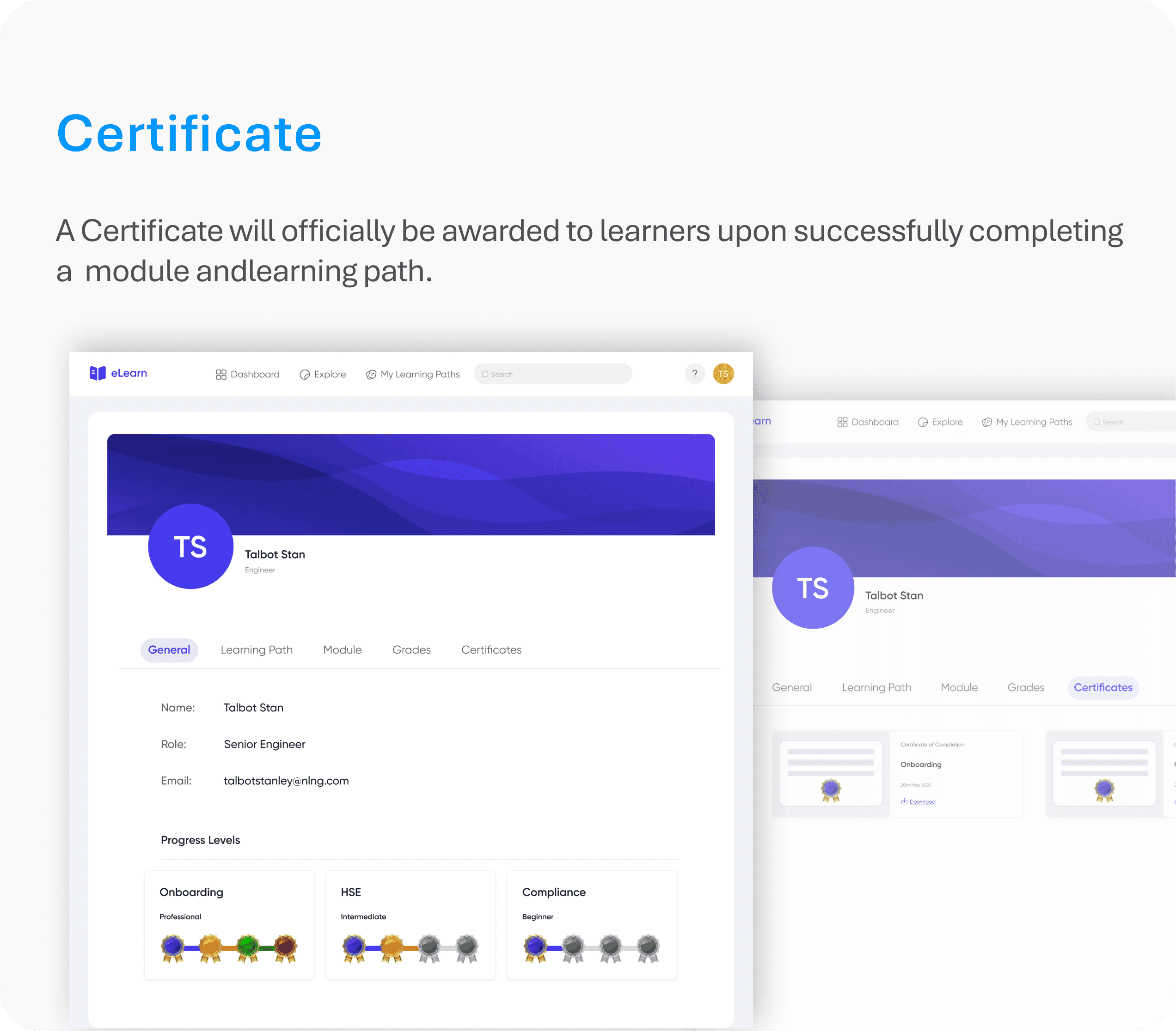 Learning path section