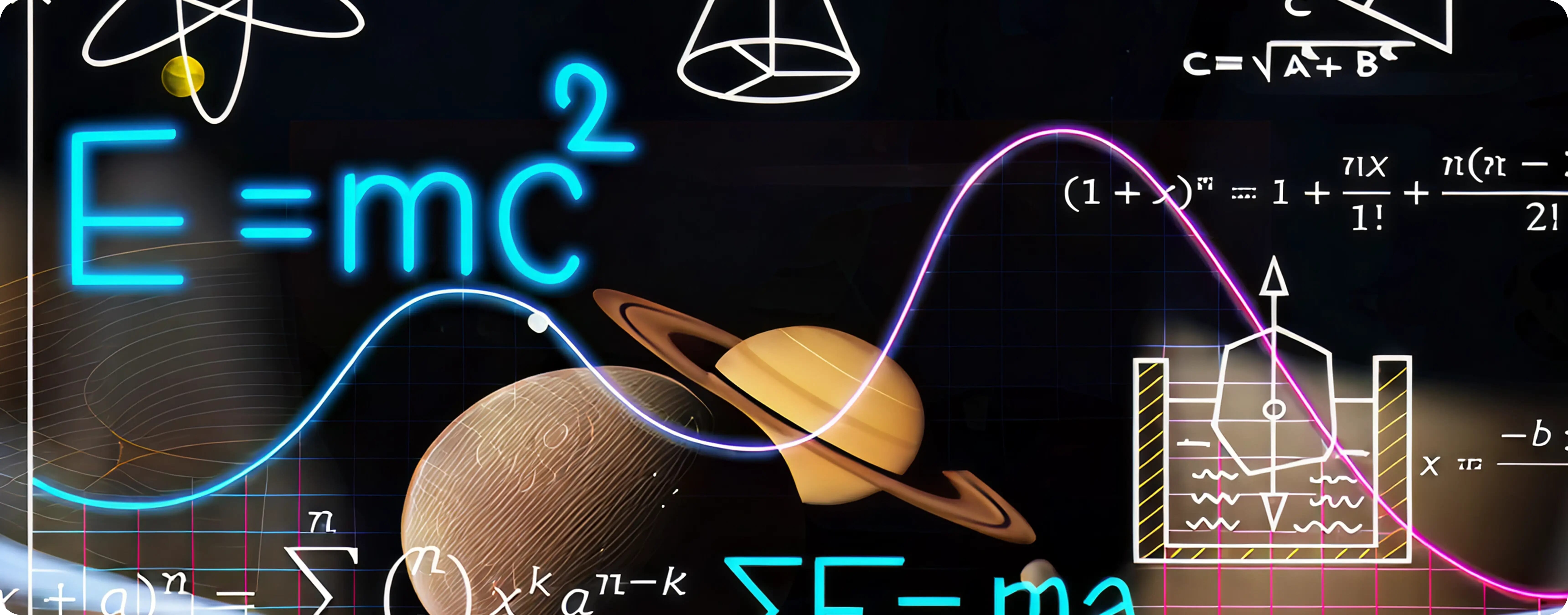 mathematical illustrations on an e-board